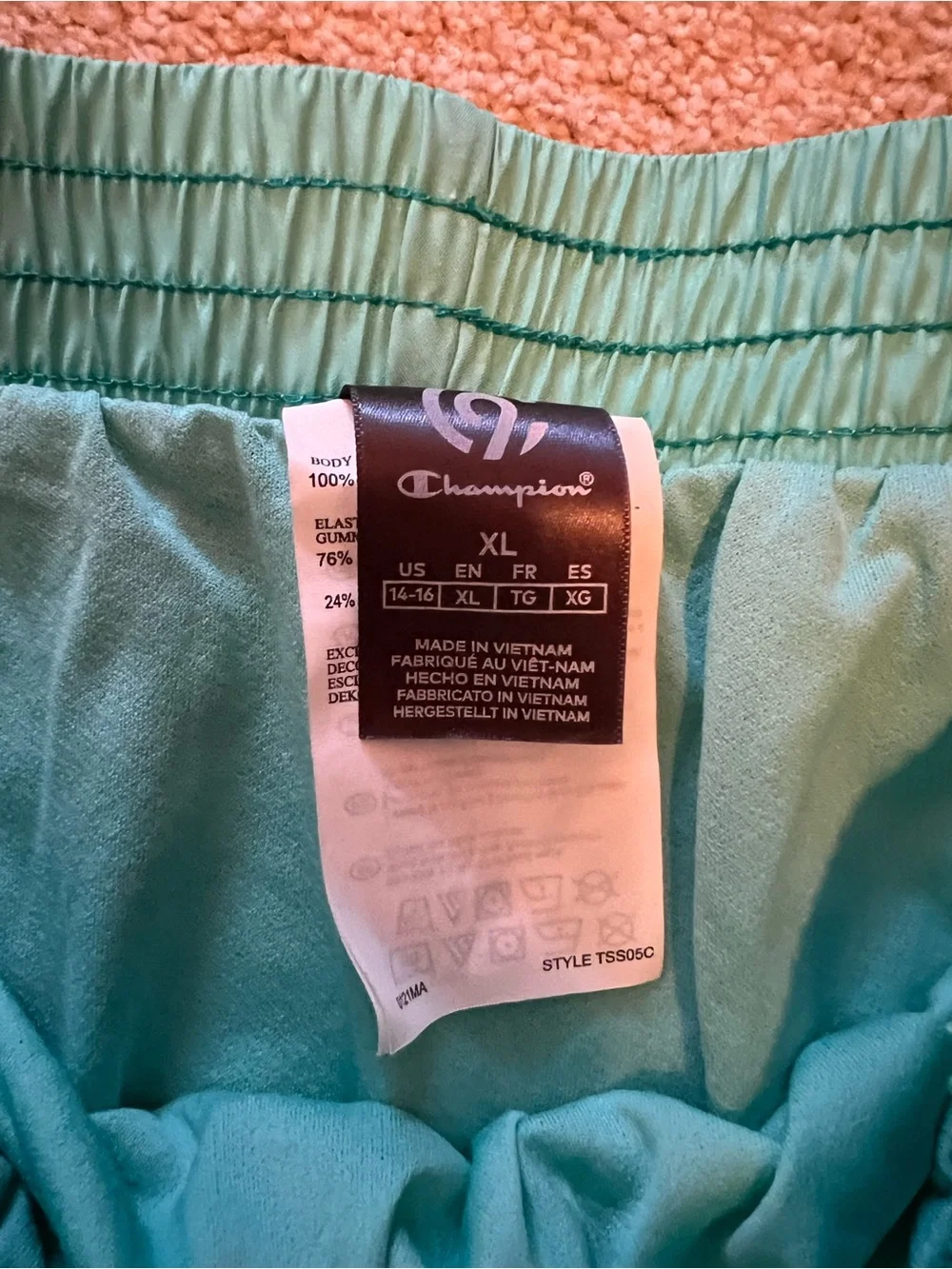 Champion Aqua Shorts with Teal Trim